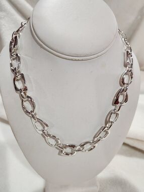 ATI Silver Statement Link Necklace